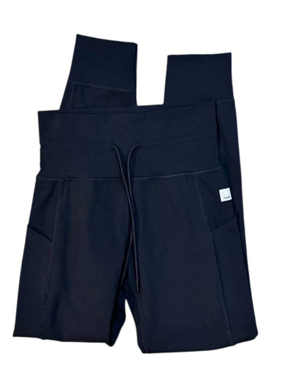 Vuori Daily 7/8 Leggings in Black High Waisted Drawstring